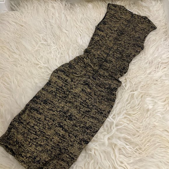 HALSTON HERITAGE Tweed Pattern Midi Length Dress - Picture 9 of 10